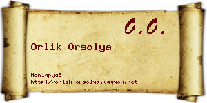 Orlik Orsolya névjegykártya